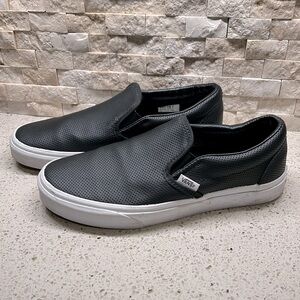 Vans Off the Wall TB4R Unisex Black Leather Classic Slip. Men’s 7 Womens 8.5.